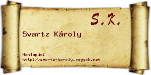 Svartz Károly névjegykártya